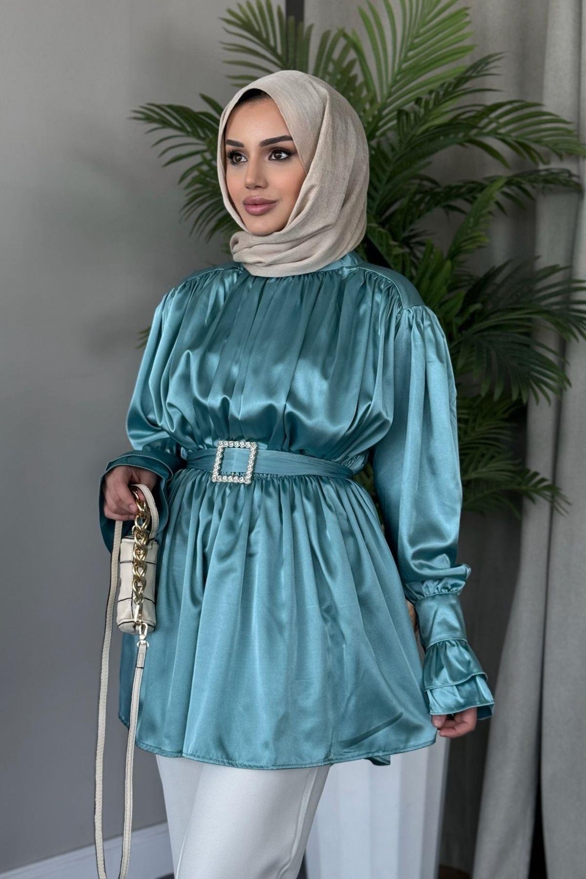 Tokalı Saten Tunik Mint, Fiyatları 