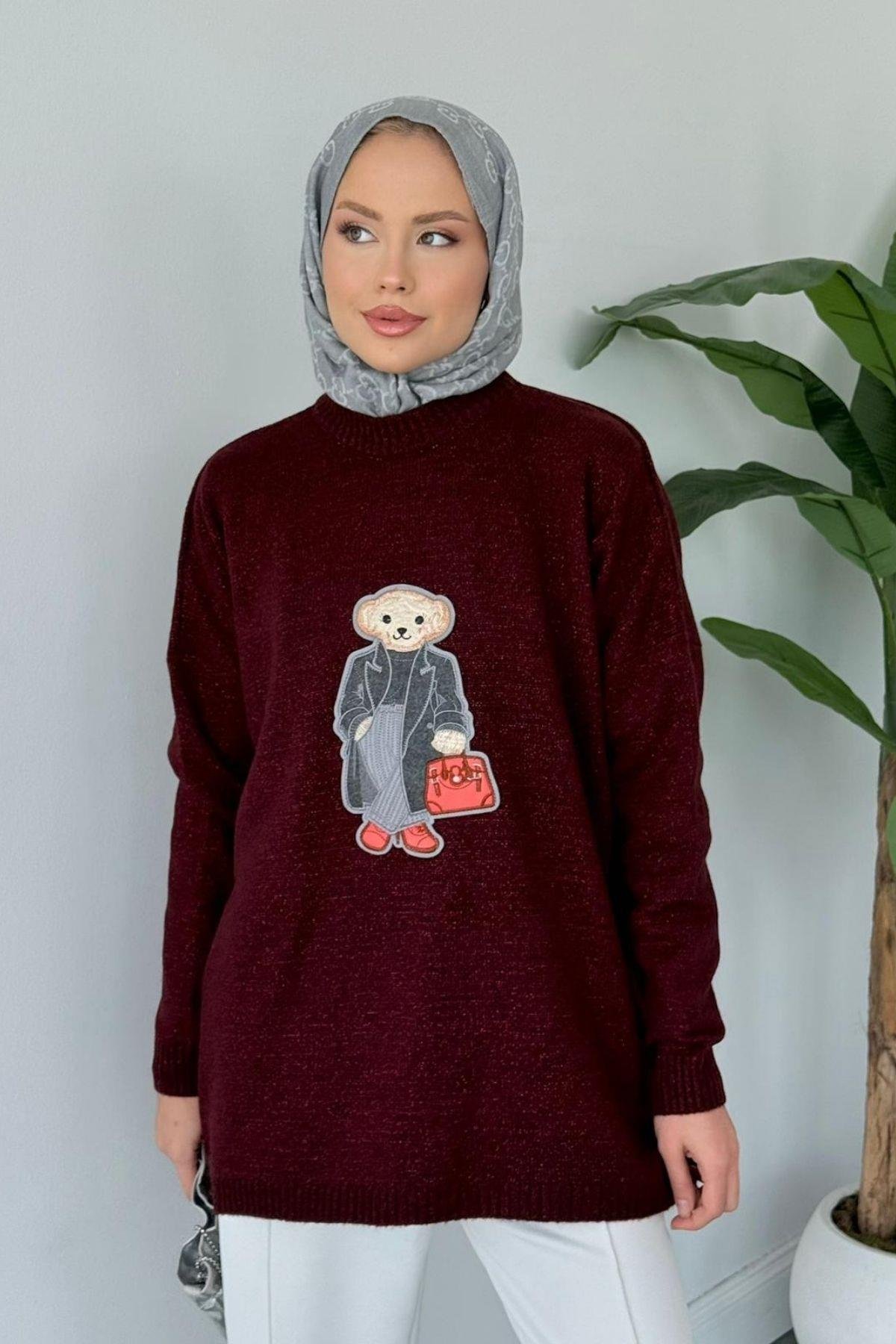 Tomy Muadil Kazak Bordo, Fiyatları Erciyes Simli Kazak Lacivert - Haza Moda 