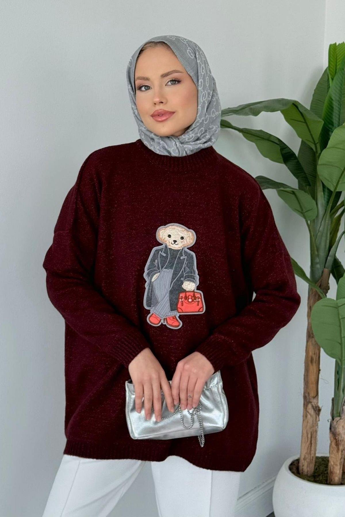 Tomy Muadil Kazak Bordo, Fiyatları Erciyes Simli Kazak Lacivert - Haza Moda 