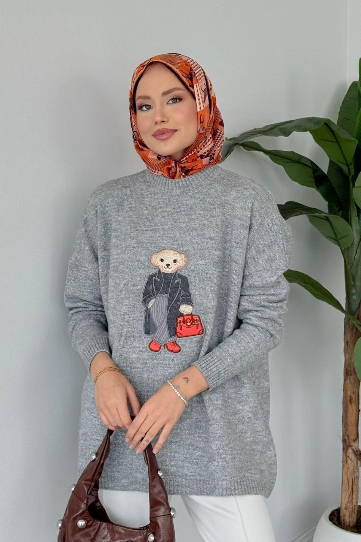 Tomy Muadil Kazak Gri, Fiyatları Erciyes Simli Kazak Lacivert - Haza Moda 