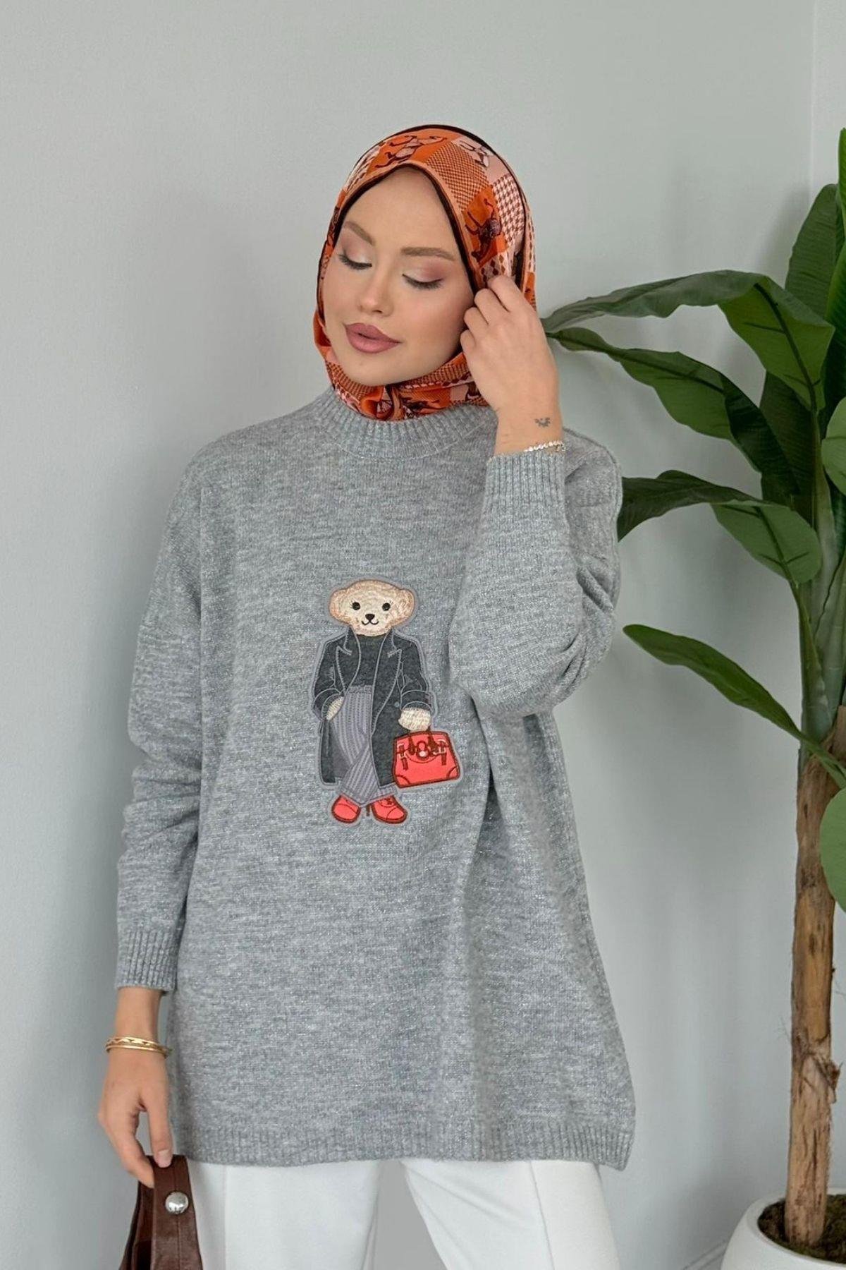 Tomy Muadil Kazak Gri, Fiyatları Erciyes Simli Kazak Lacivert - Haza Moda 