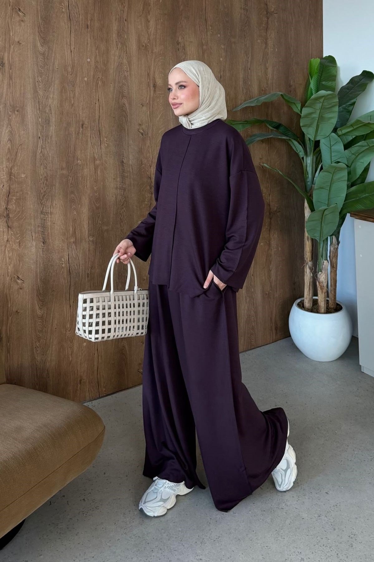 Touch Pamuklu Takım Mürdüm, Fiyatları Touch Pamuklu Takım Mürdüm| Haza Moda