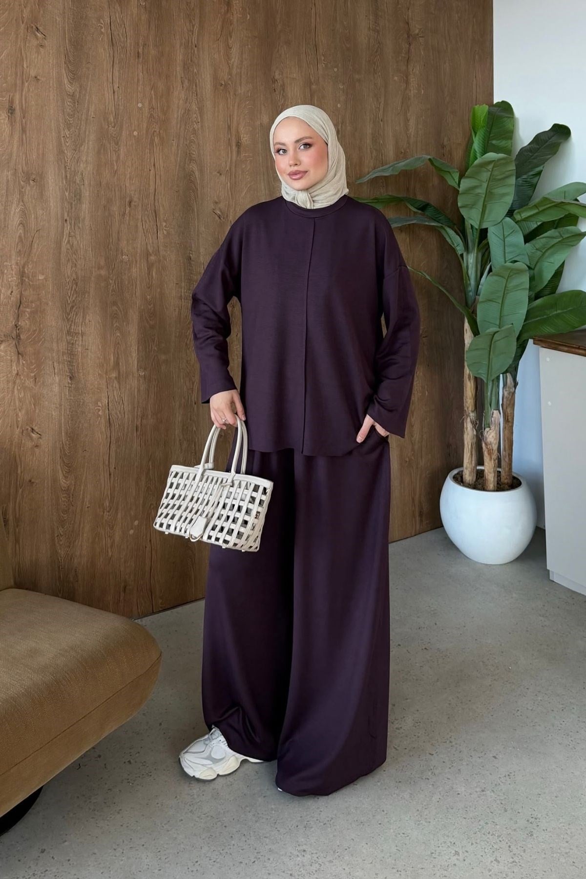 Touch Pamuklu Takım Mürdüm, Fiyatları Touch Pamuklu Takım Mürdüm| Haza Moda