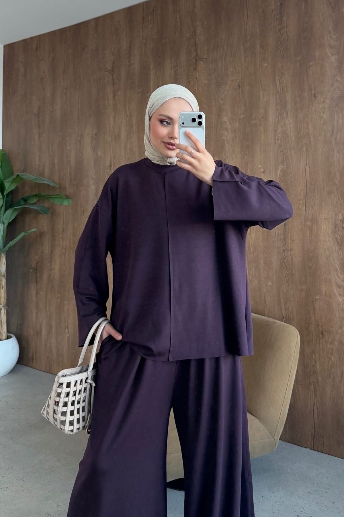 Touch Pamuklu Takım Mürdüm, Fiyatları Touch Pamuklu Takım Mürdüm| Haza Moda