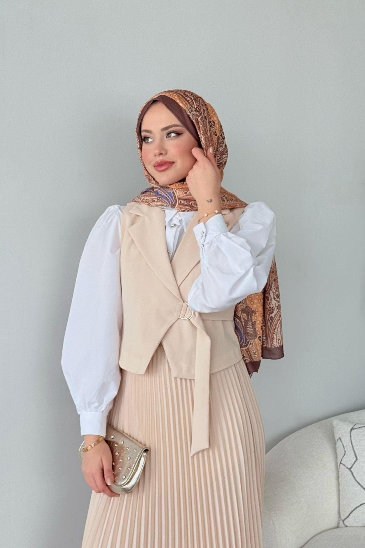 Tuana Etekli Takım Bej, Fiyatları Tuana Etekli Takım Bej- Haza Moda 