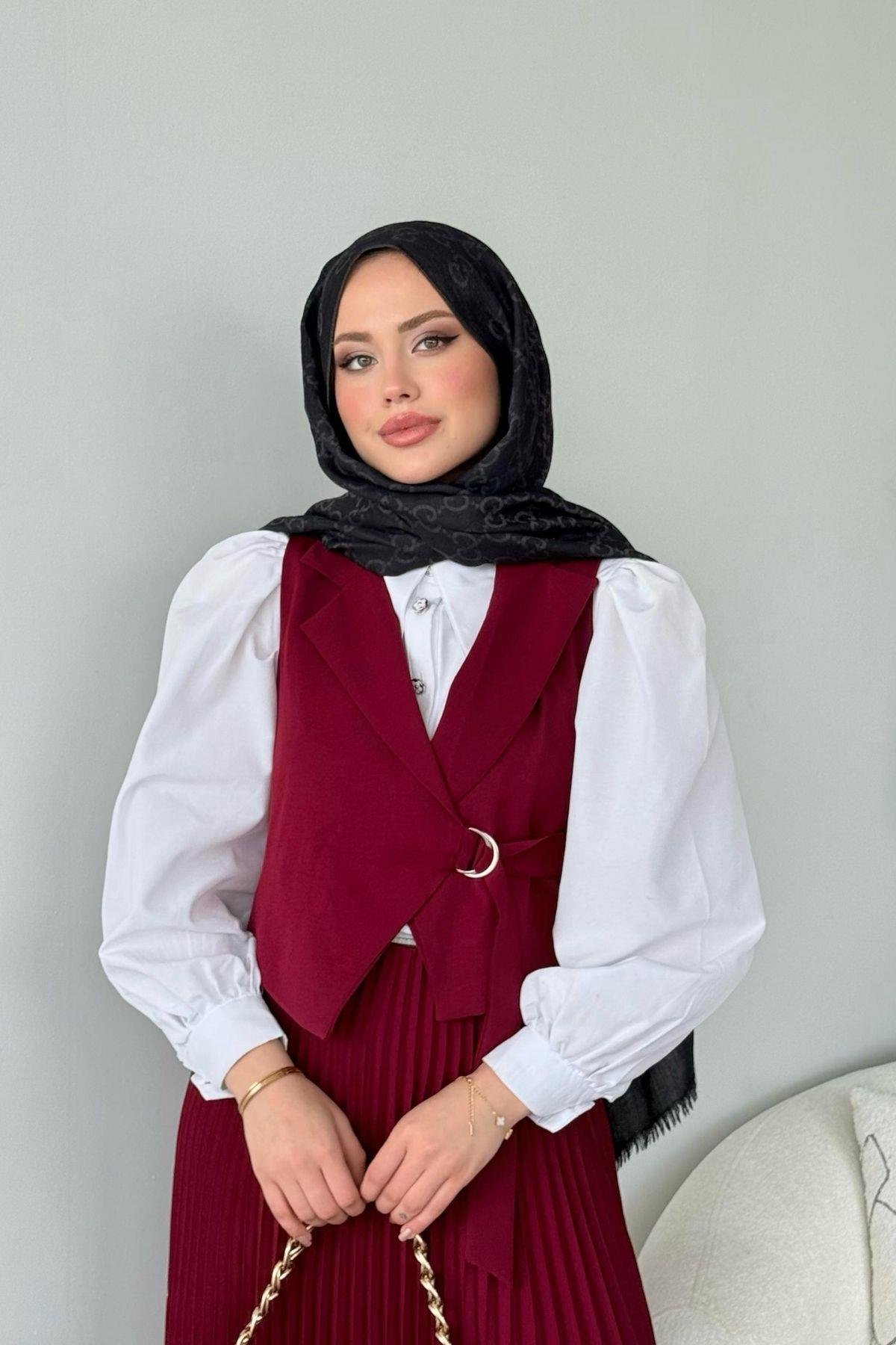 Tuana Etekli Takım Bordo, Fiyatları Tuana Etekli Takım Bordo- Haza Moda 