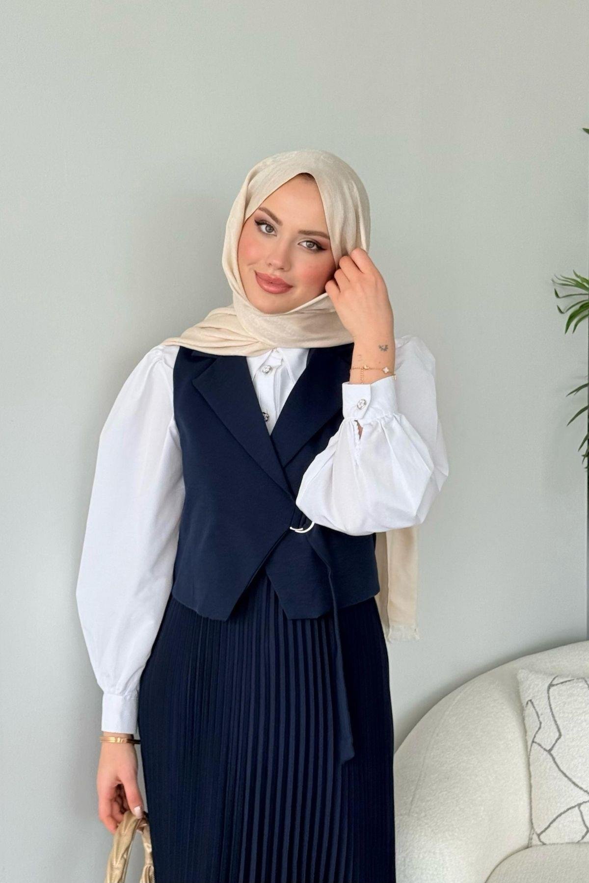 Tuana Etekli Takım Lacivert, Fiyatları Tuana Etekli Takım Lacivert- Haza Moda 