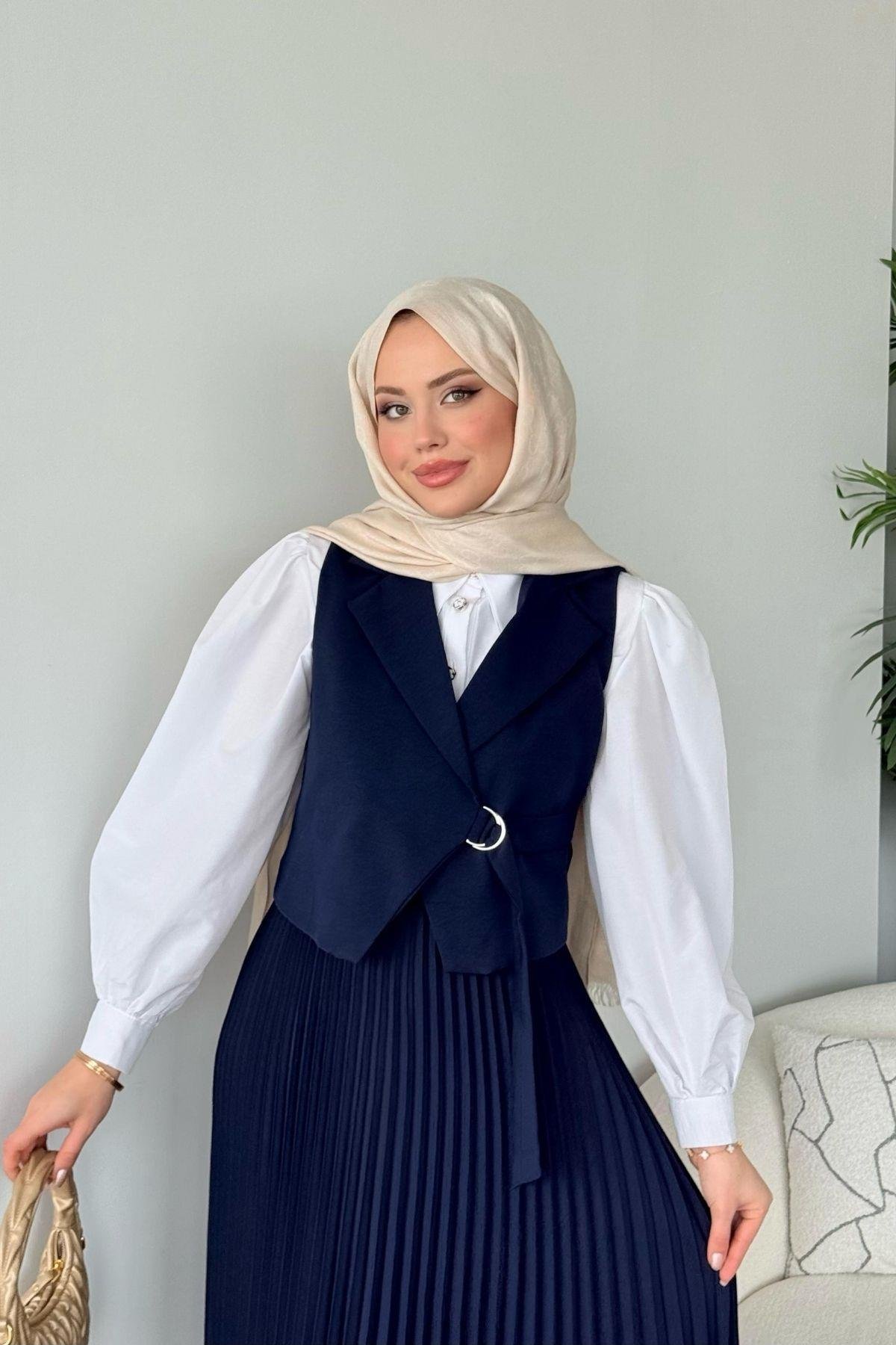 Tuana Etekli Takım Lacivert, Fiyatları Tuana Etekli Takım Lacivert- Haza Moda 