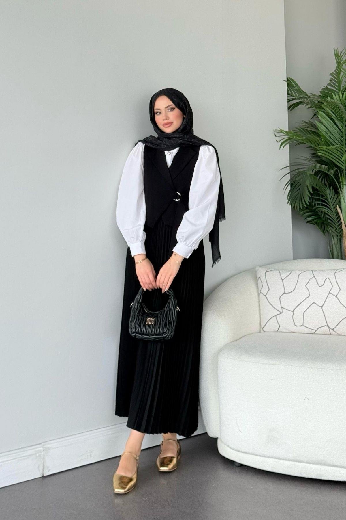 Tuana Etekli Takım Siyah, Fiyatları Tuana Etekli Takım Siyah- Haza Moda 