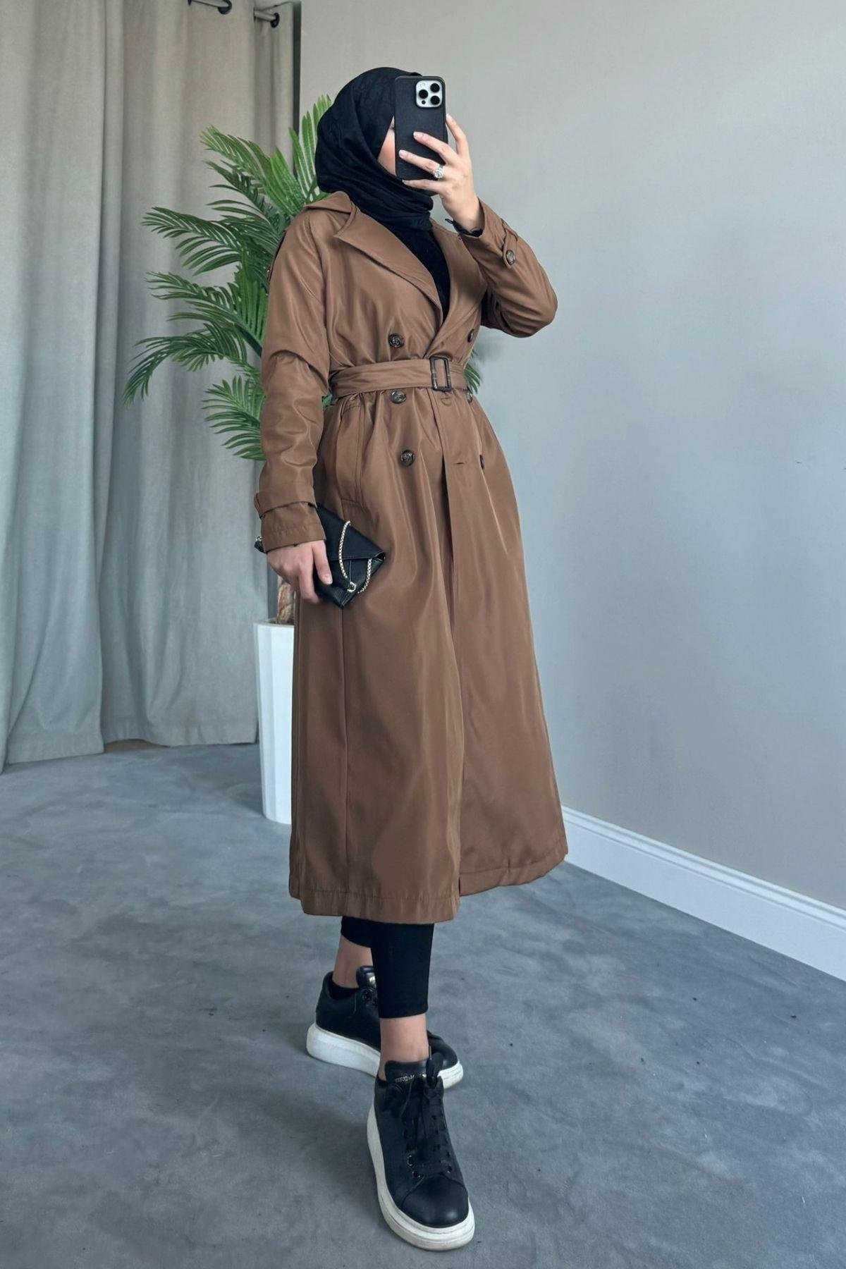 Üç Düğmeli Trençkot Kahve, Fiyatları 