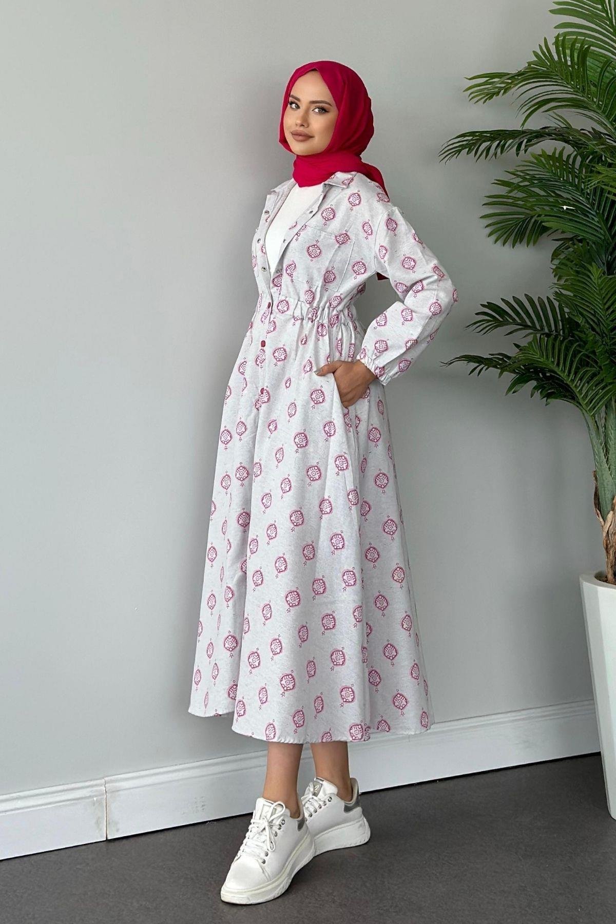 Üçgen Desen Elbise Pembe, Fiyatları 