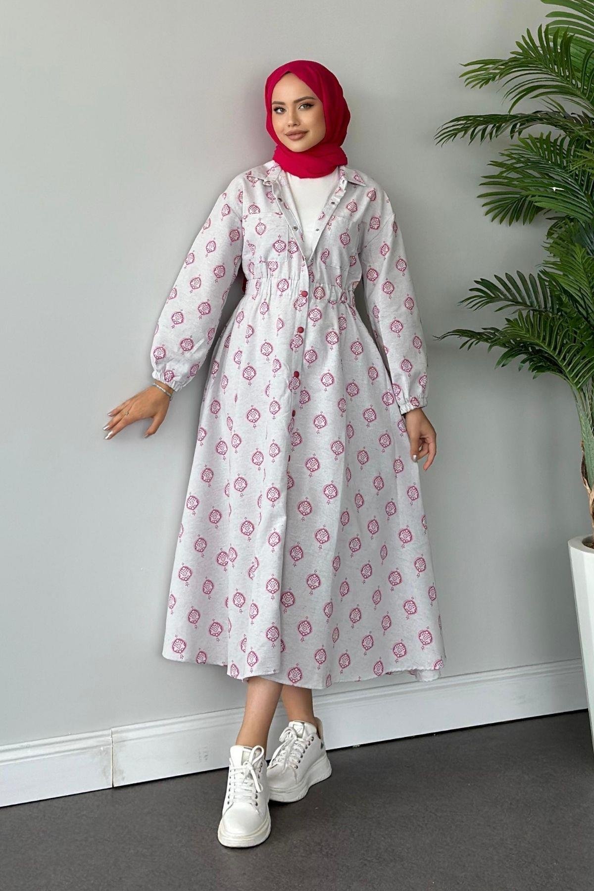 Üçgen Desen Elbise Pembe, Fiyatları 