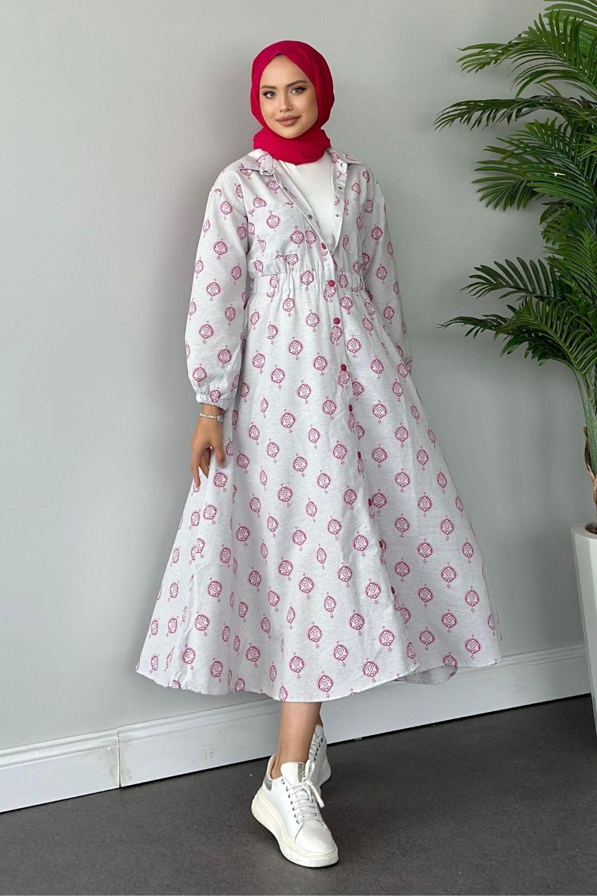 Üçgen Desen Elbise Pembe, Fiyatları 