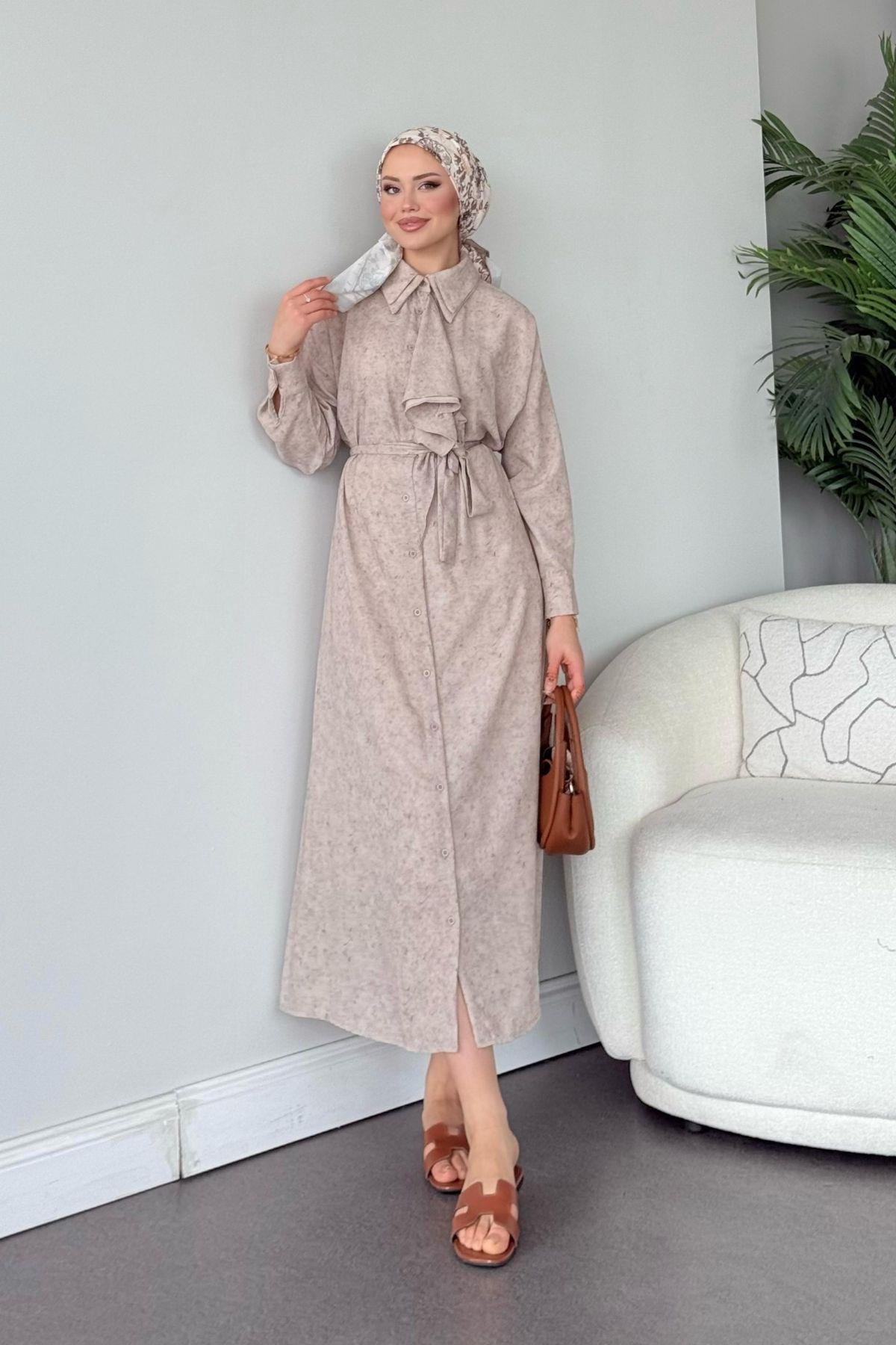 Urla Fırfırlı Elbise Bej, Fiyatları Urla Fırfırlı Elbise Bej