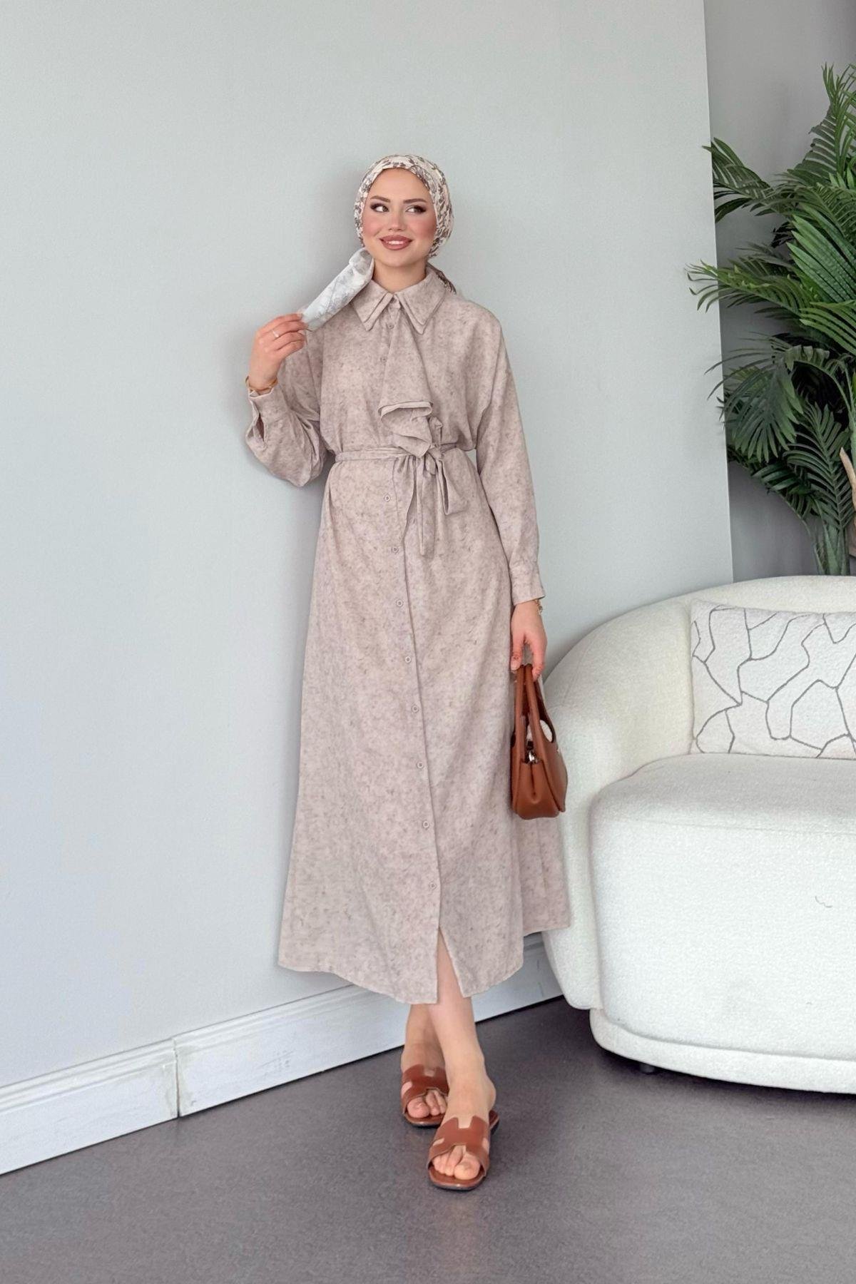 Urla Fırfırlı Elbise Bej, Fiyatları Urla Fırfırlı Elbise Bej