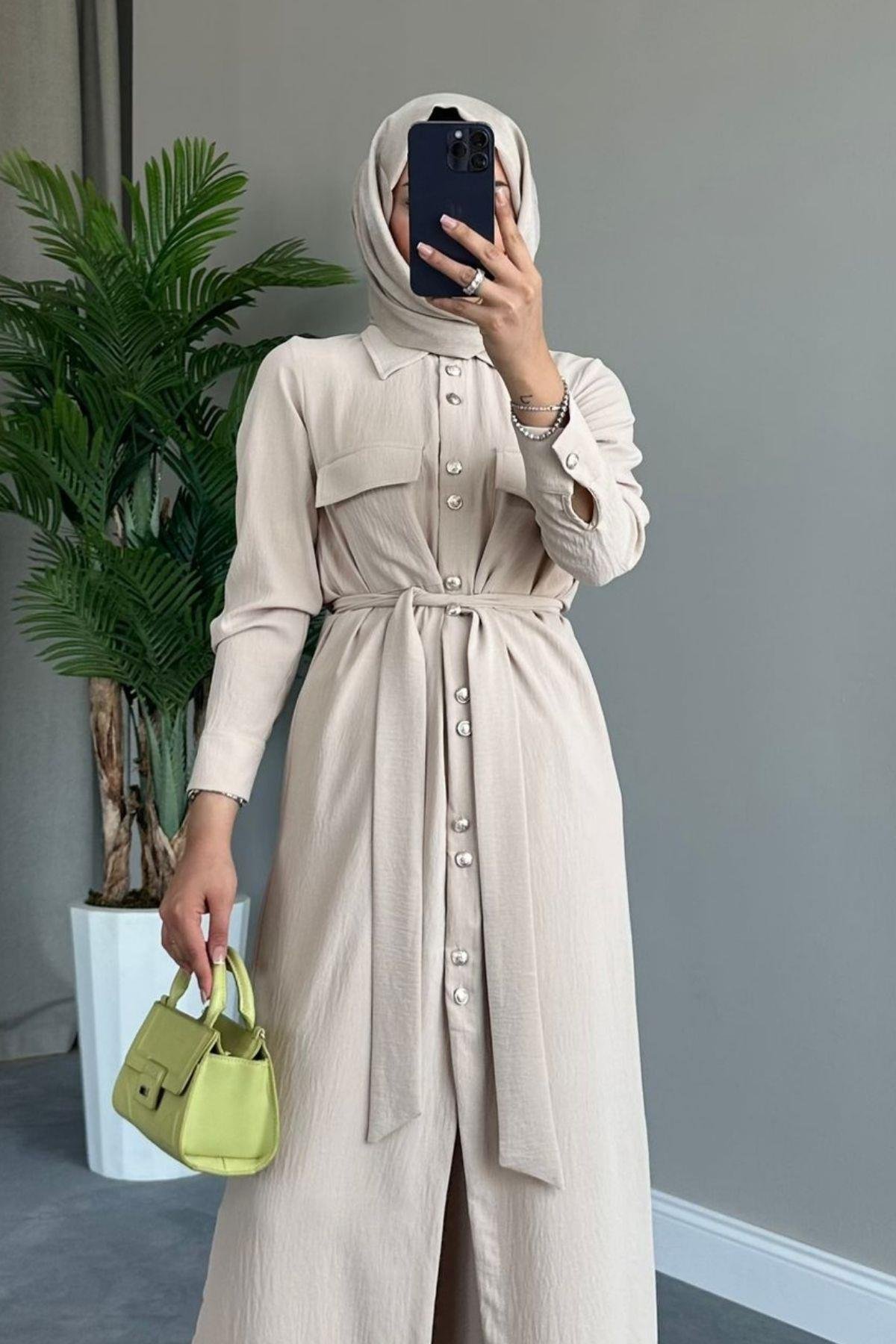 Uzun Altn Tunik Elbise Bej, Fiyatları 