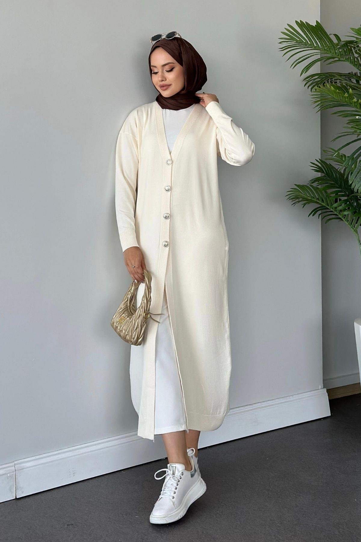 Uzun Soğuk İp Hırka Ekru, Fiyatları 