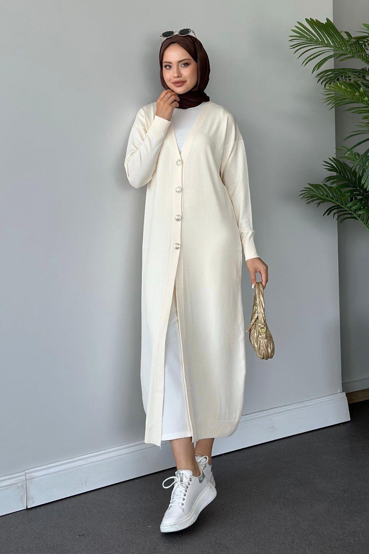 Uzun Soğuk İp Hırka Ekru, Fiyatları 