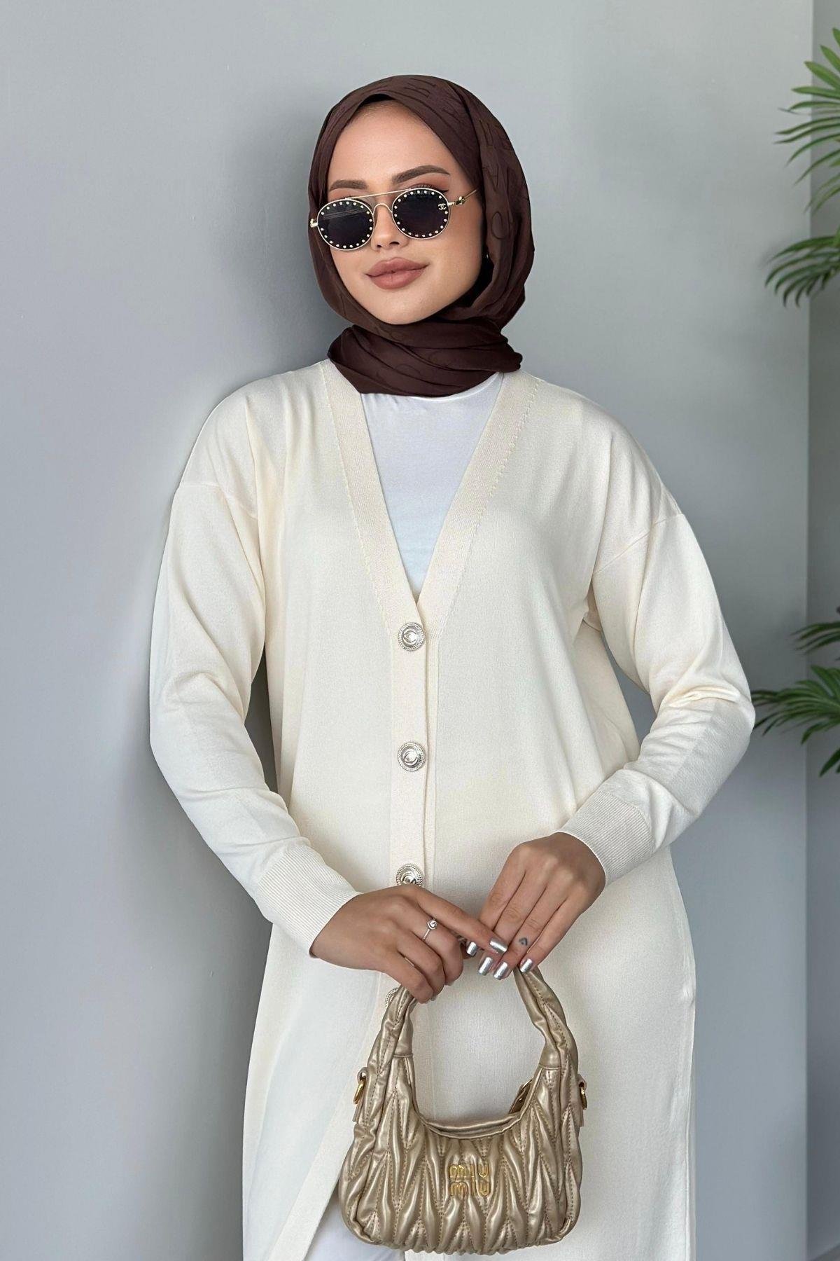 Uzun Soğuk İp Hırka Ekru, Fiyatları 