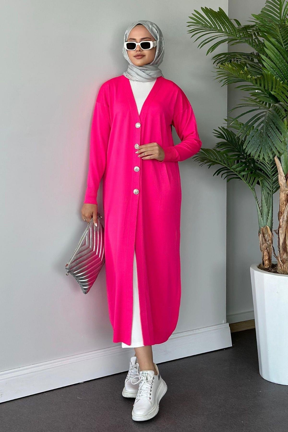 Uzun Soğuk İp Hırka Fuşya, Fiyatları 