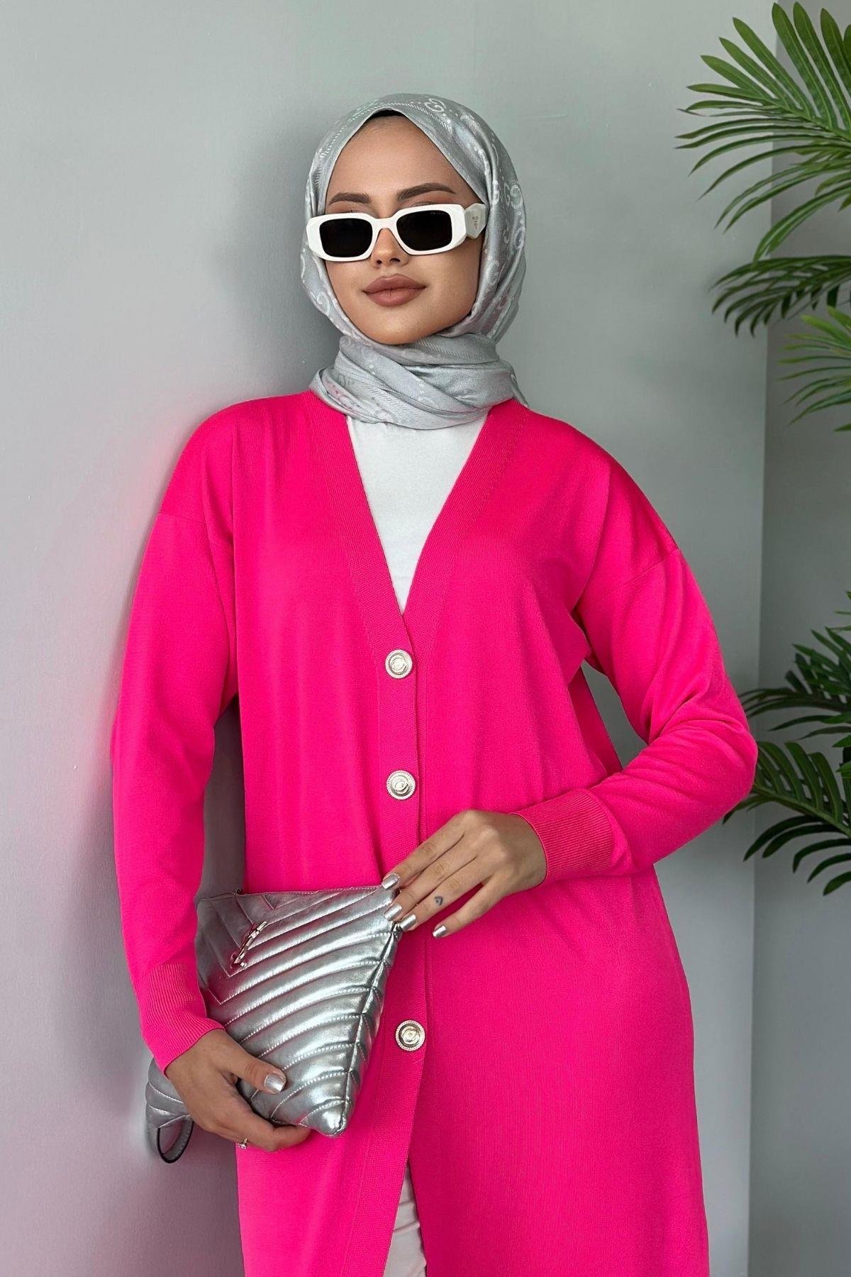 Uzun Soğuk İp Hırka Fuşya, Fiyatları 