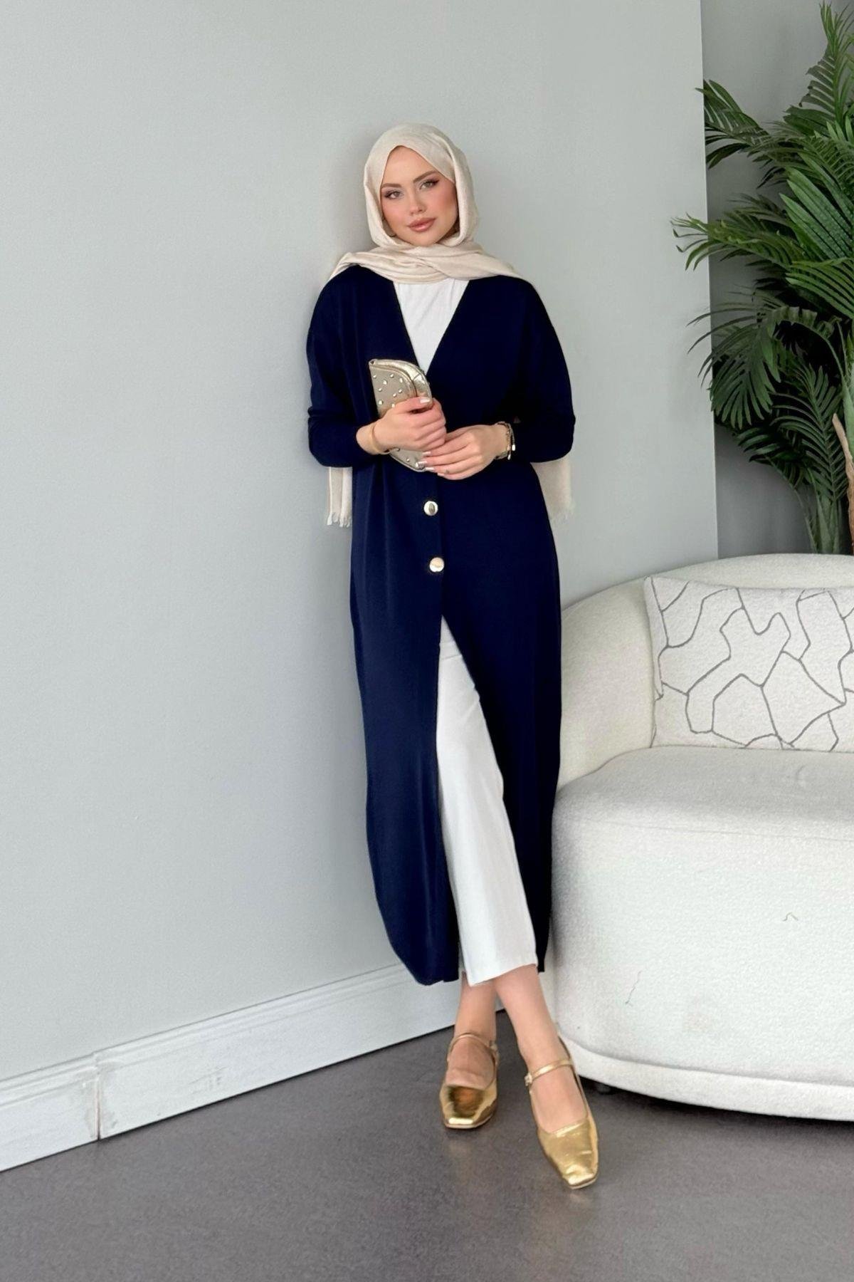 Uzun Soğuk İp Hırka Lacivert, Fiyatları Uzun Soğuk İp Hırka Yeşil - Haza Moda 