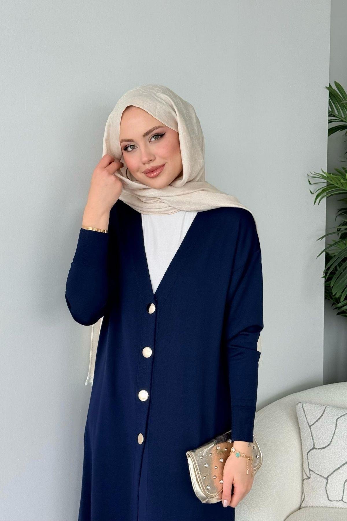 Uzun Soğuk İp Hırka Lacivert, Fiyatları Uzun Soğuk İp Hırka Yeşil - Haza Moda 