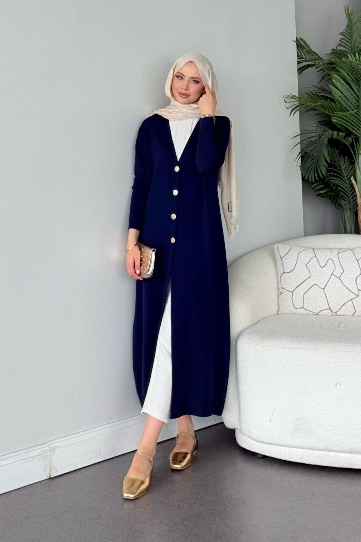 Uzun Soğuk İp Hırka Lacivert, Fiyatları Uzun Soğuk İp Hırka Yeşil - Haza Moda 