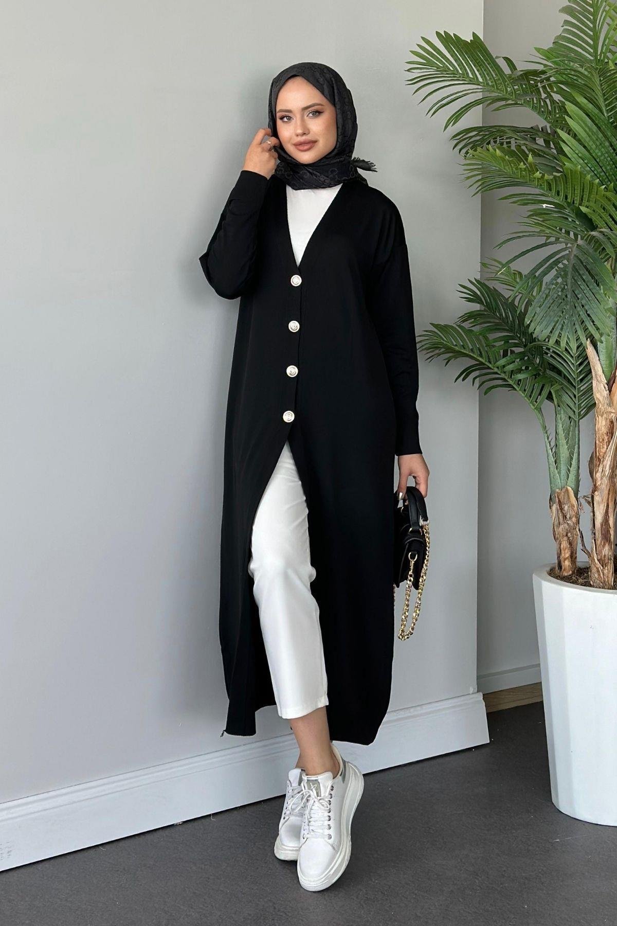 Uzun Soğuk İp Hırka Siyah, Fiyatları 