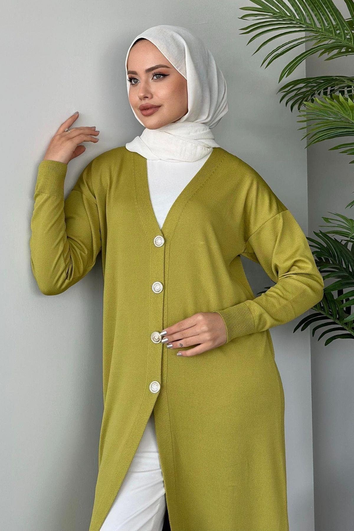 Uzun Soğuk İp Hırka Yağyeşili, Fiyatları 