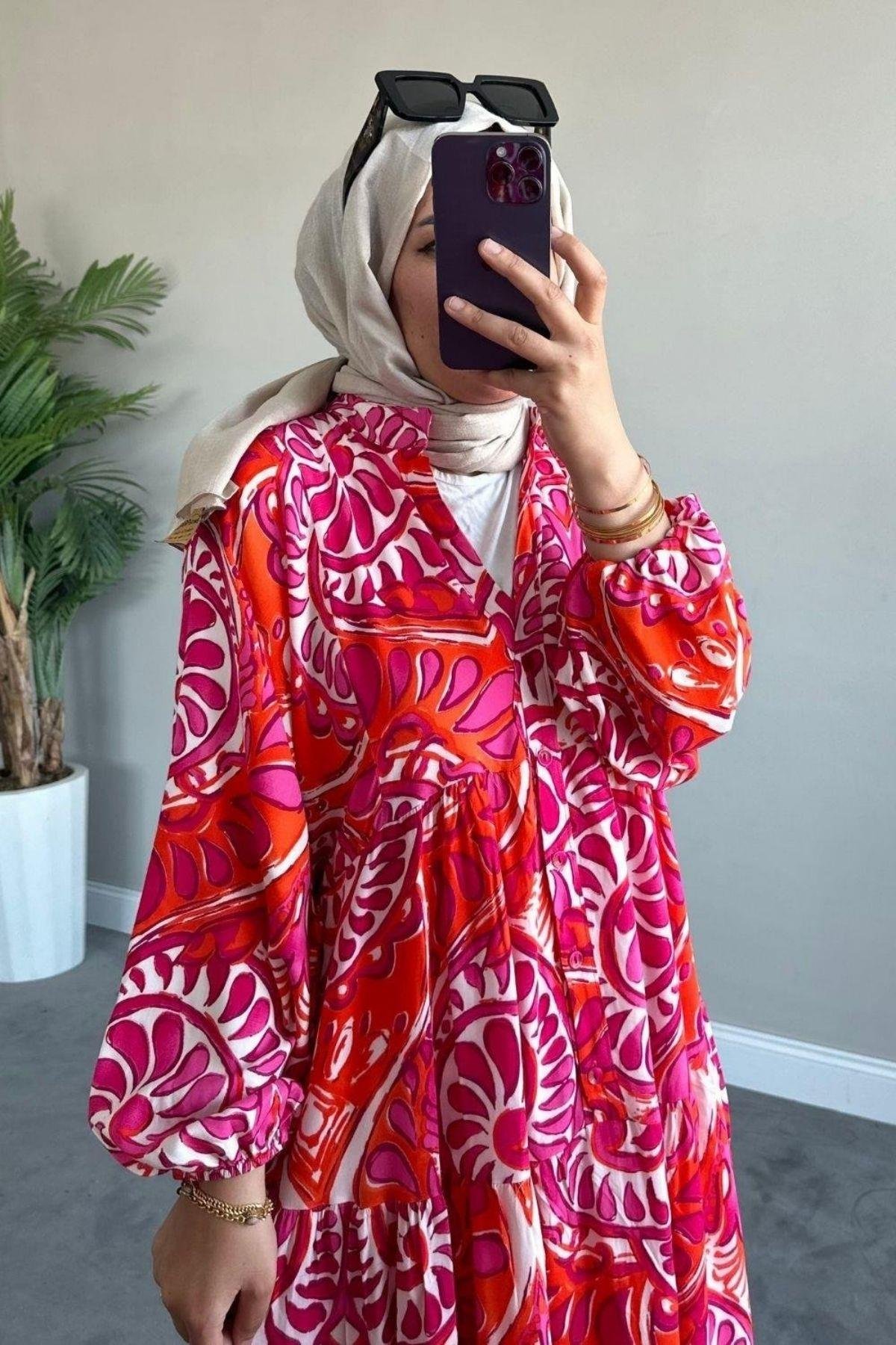 Valor Viskon Elbise Fuşya, Fiyatları 