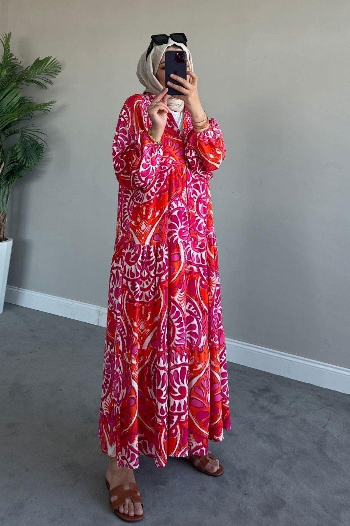 Valor Viskon Elbise Fuşya, Fiyatları 