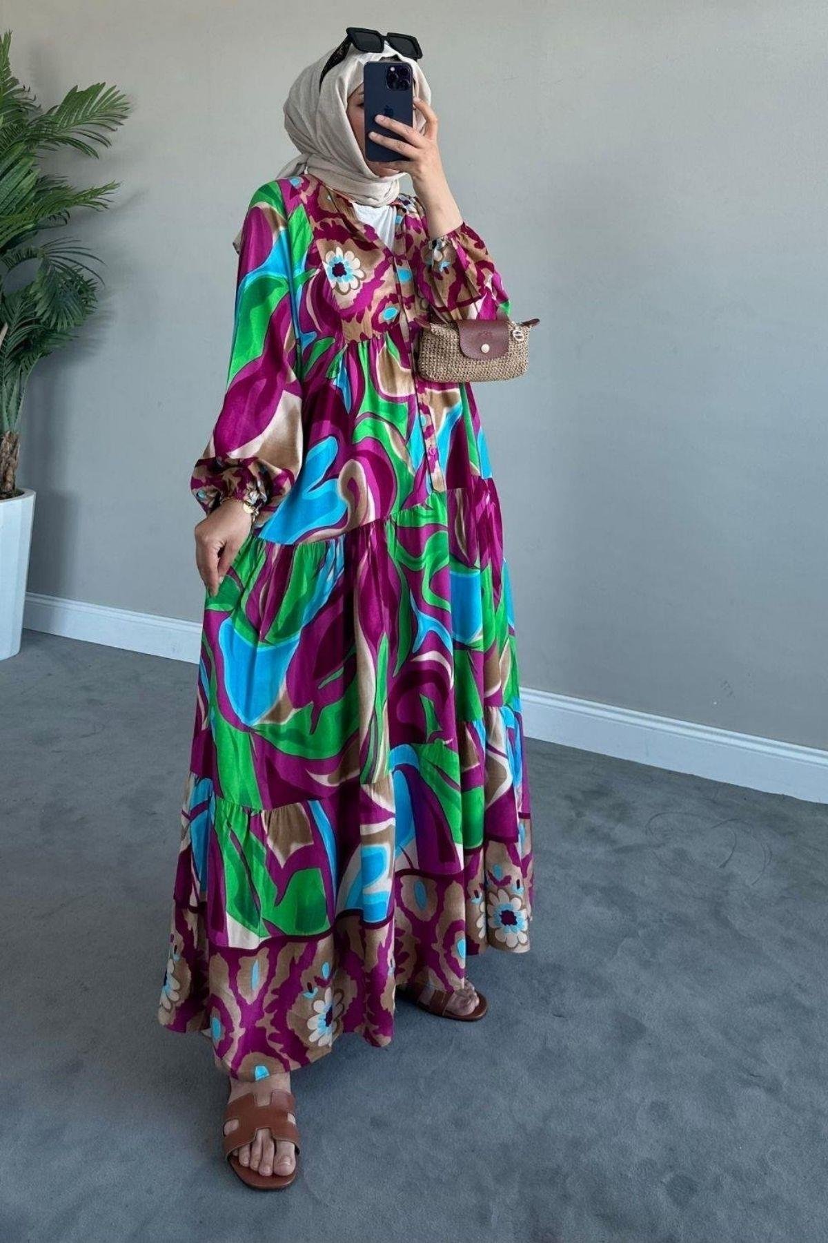 Valor Viskon Elbise Mor, Fiyatları 