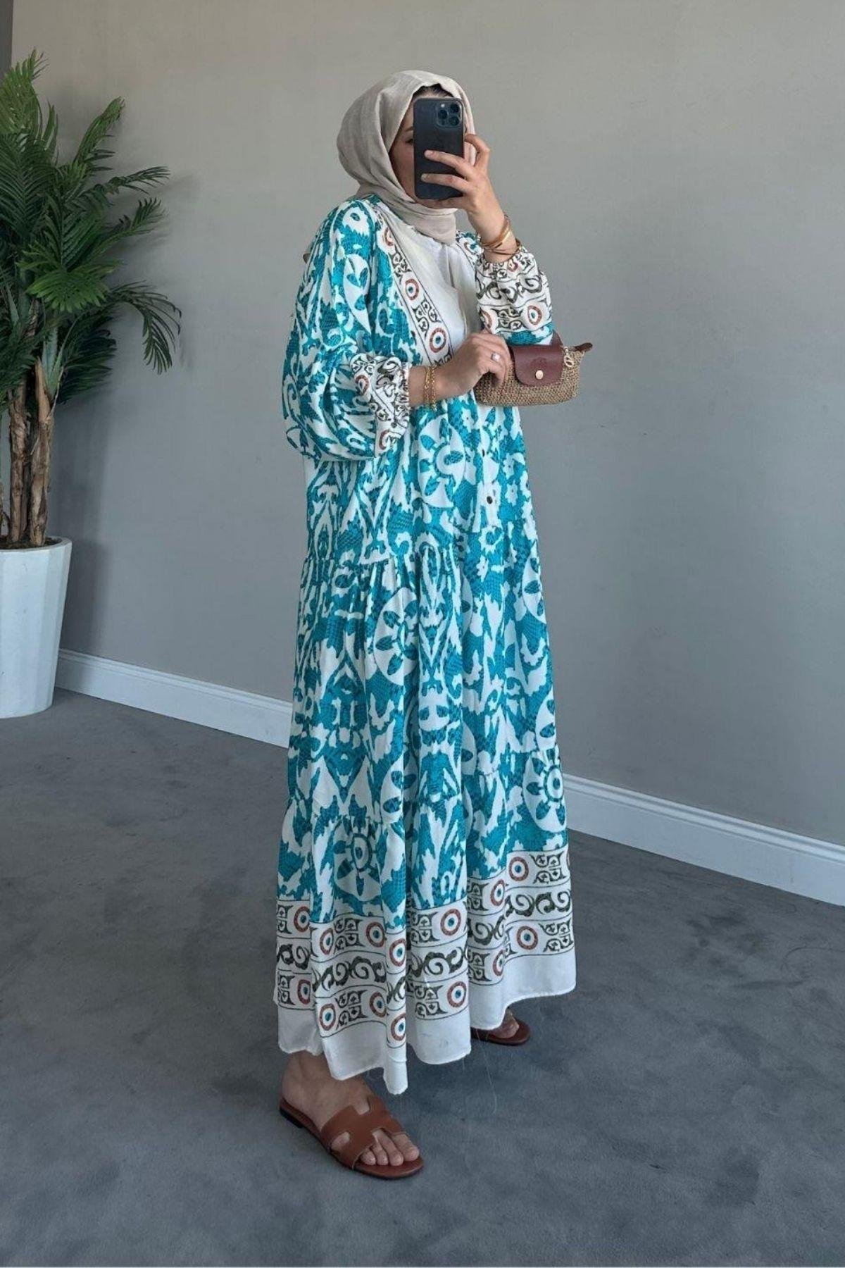 Valor Viskon Elbise Turkuaz, Fiyatları 