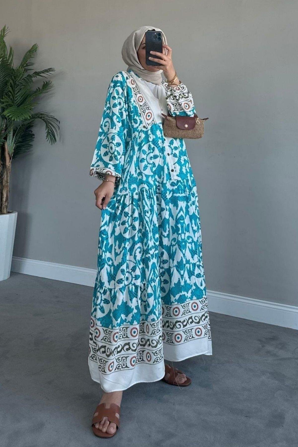 Valor Viskon Elbise Turkuaz, Fiyatları 