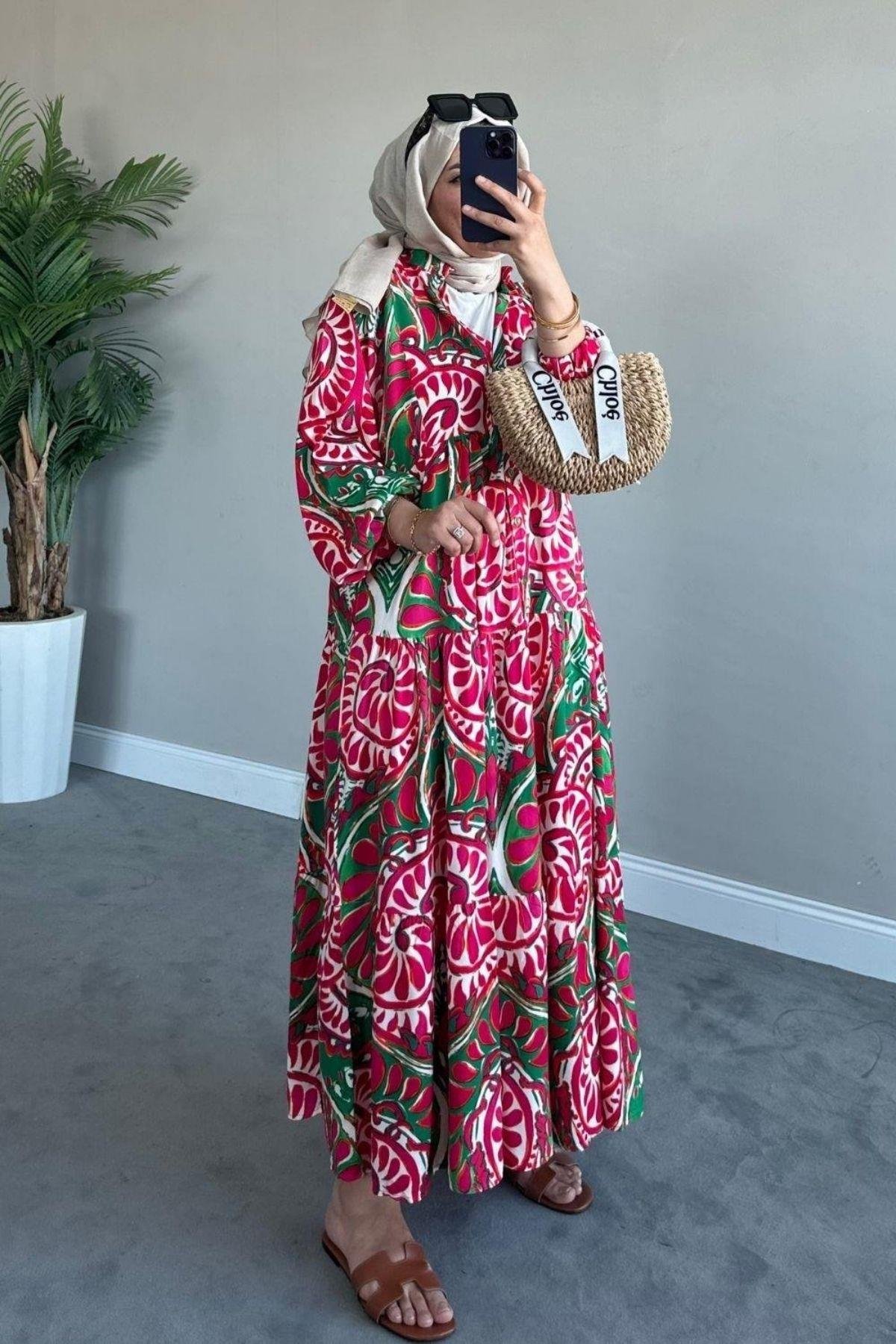 Valor Viskon Elbise Yeşil, Fiyatları 