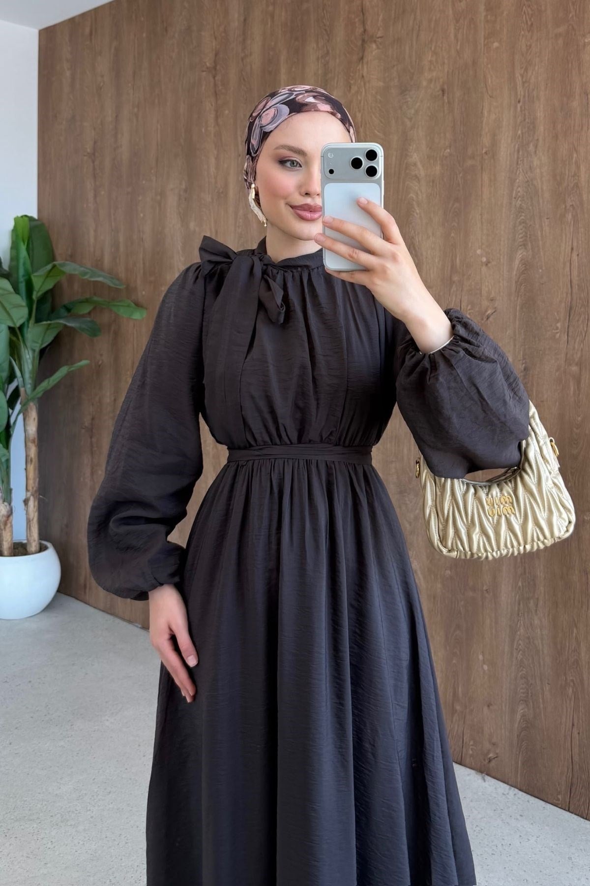 Vanilya Fiyonk Detay Elbise Kahve, Fiyatları 