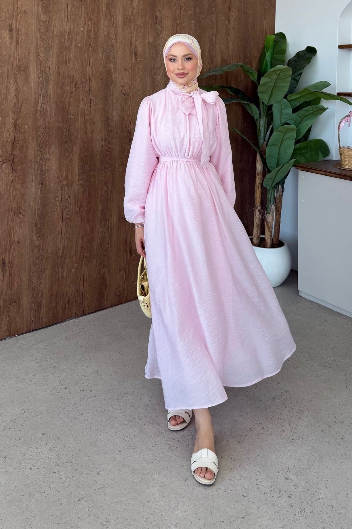 Vanilya Fiyonk Detay Elbise Pembe, Fiyatları 