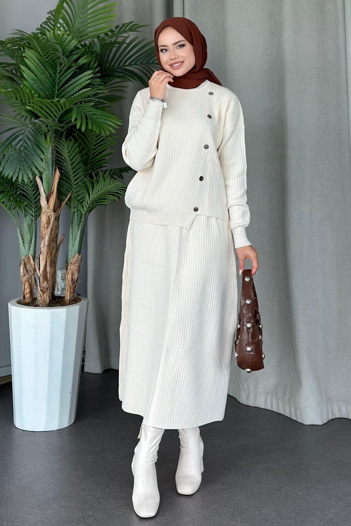 Varda Etekli Triko Takım Bej, Fiyatları 