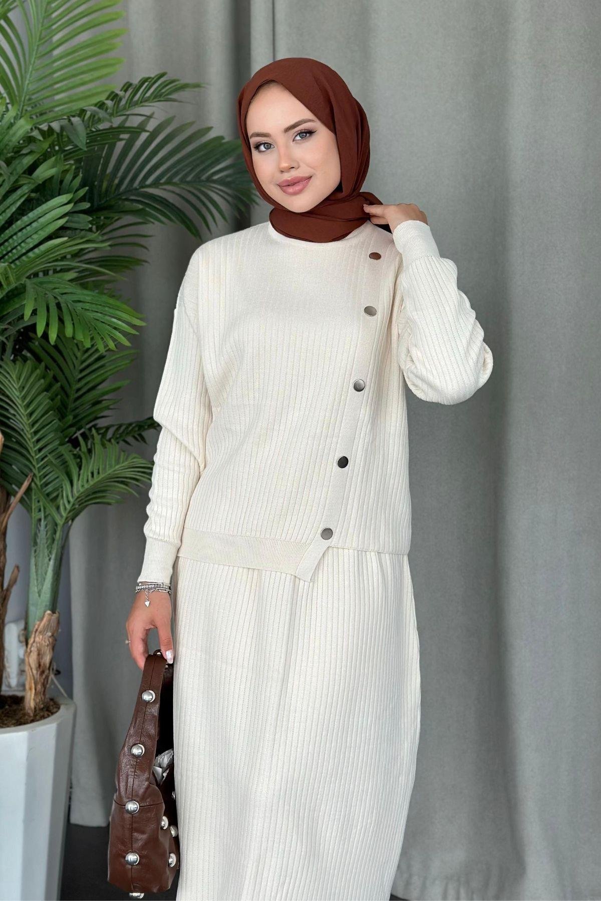 Varda Etekli Triko Takım Bej, Fiyatları 