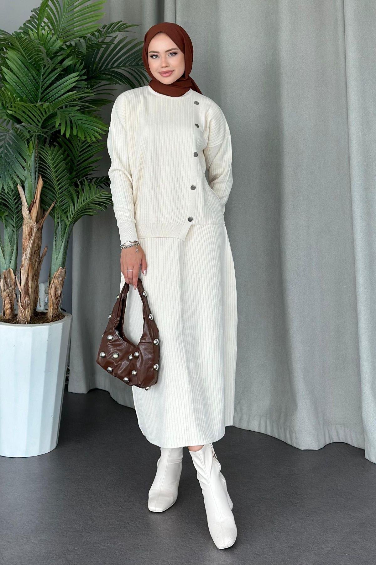 Varda Etekli Triko Takım Bej, Fiyatları 