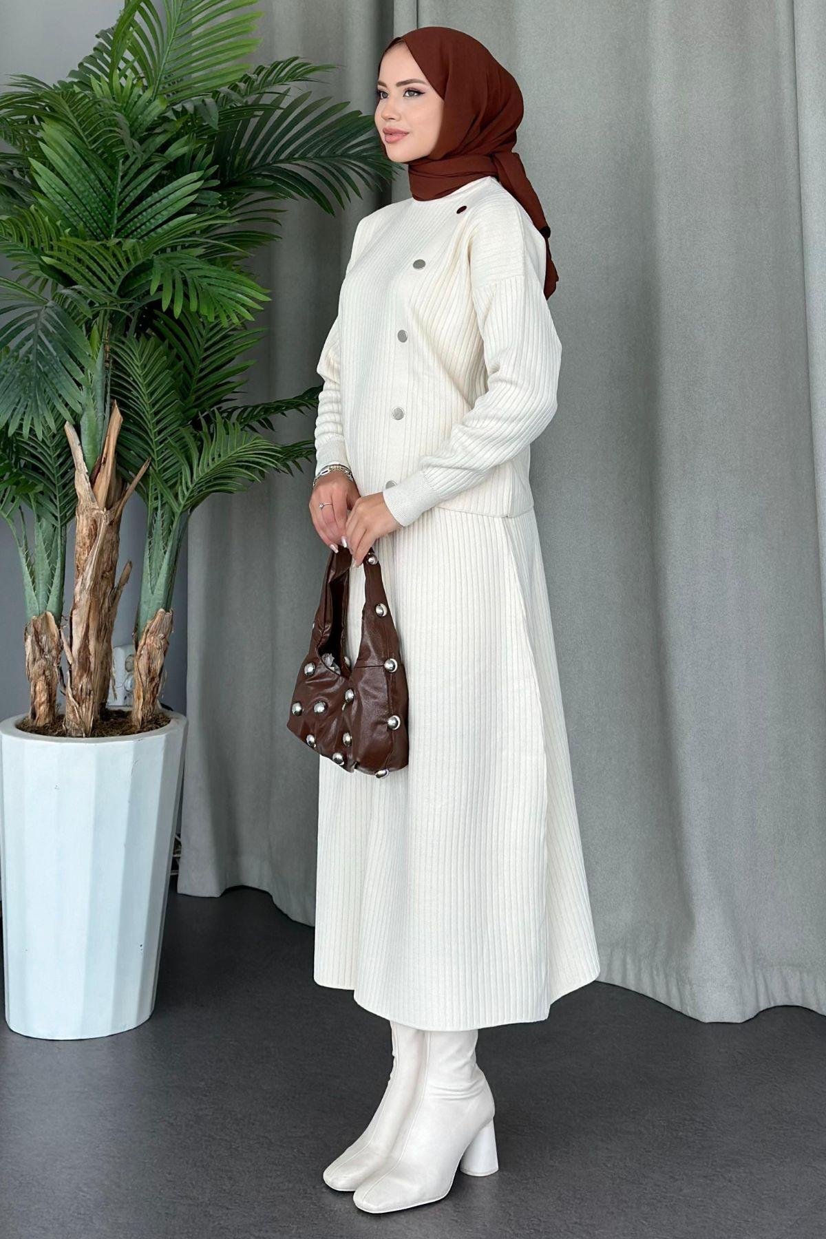 Varda Etekli Triko Takım Bej, Fiyatları 