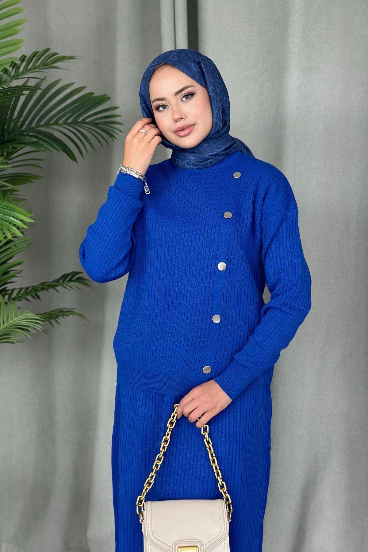 Varda Etekli Triko Takım Saks, Fiyatları 