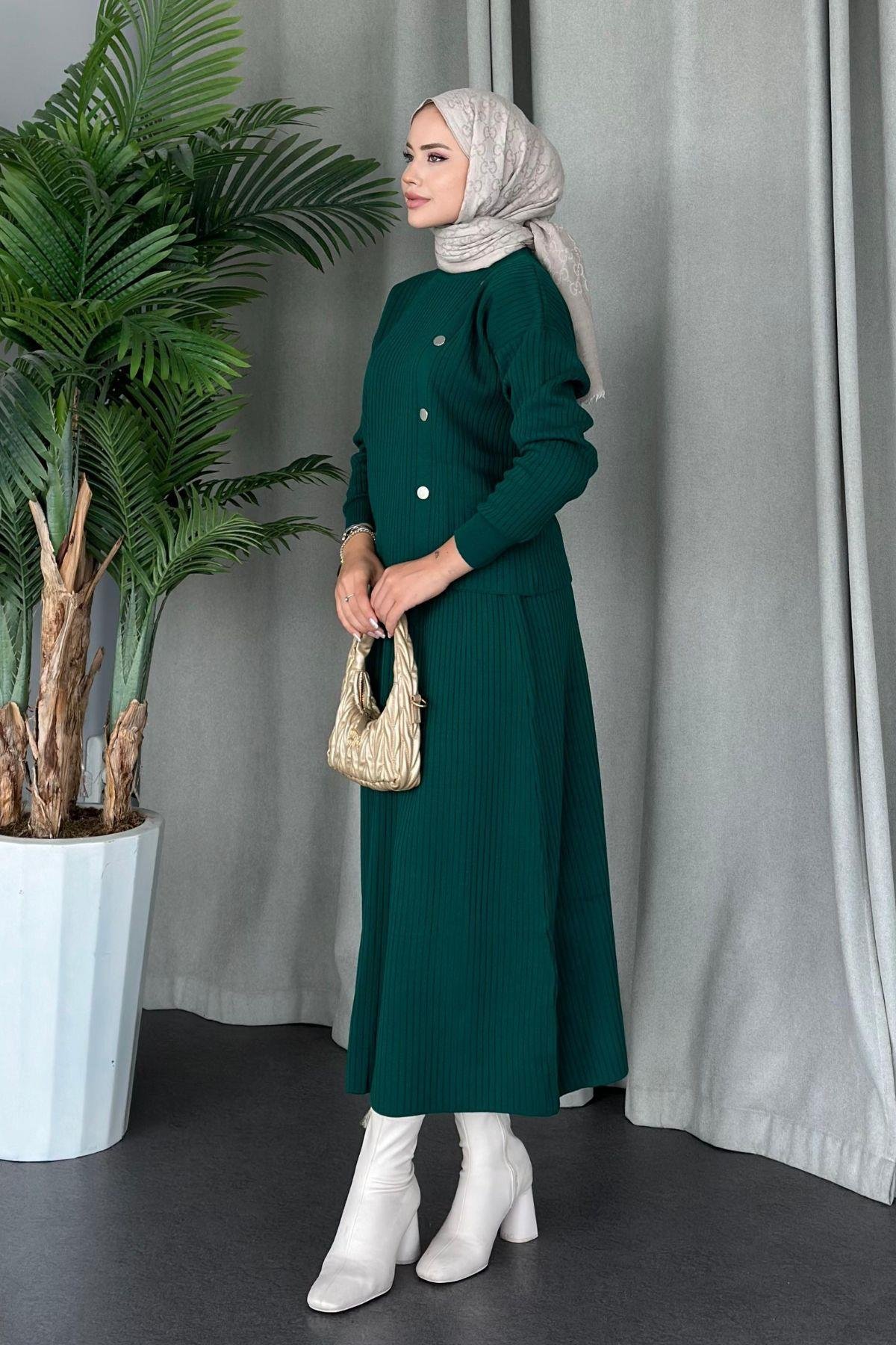 Varda Etekli Triko Takım Zümrüt, Fiyatları 