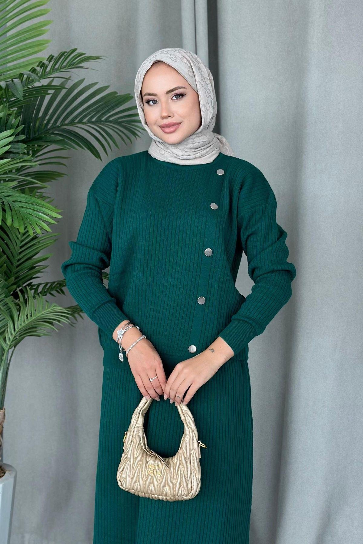 Varda Etekli Triko Takım Zümrüt, Fiyatları 