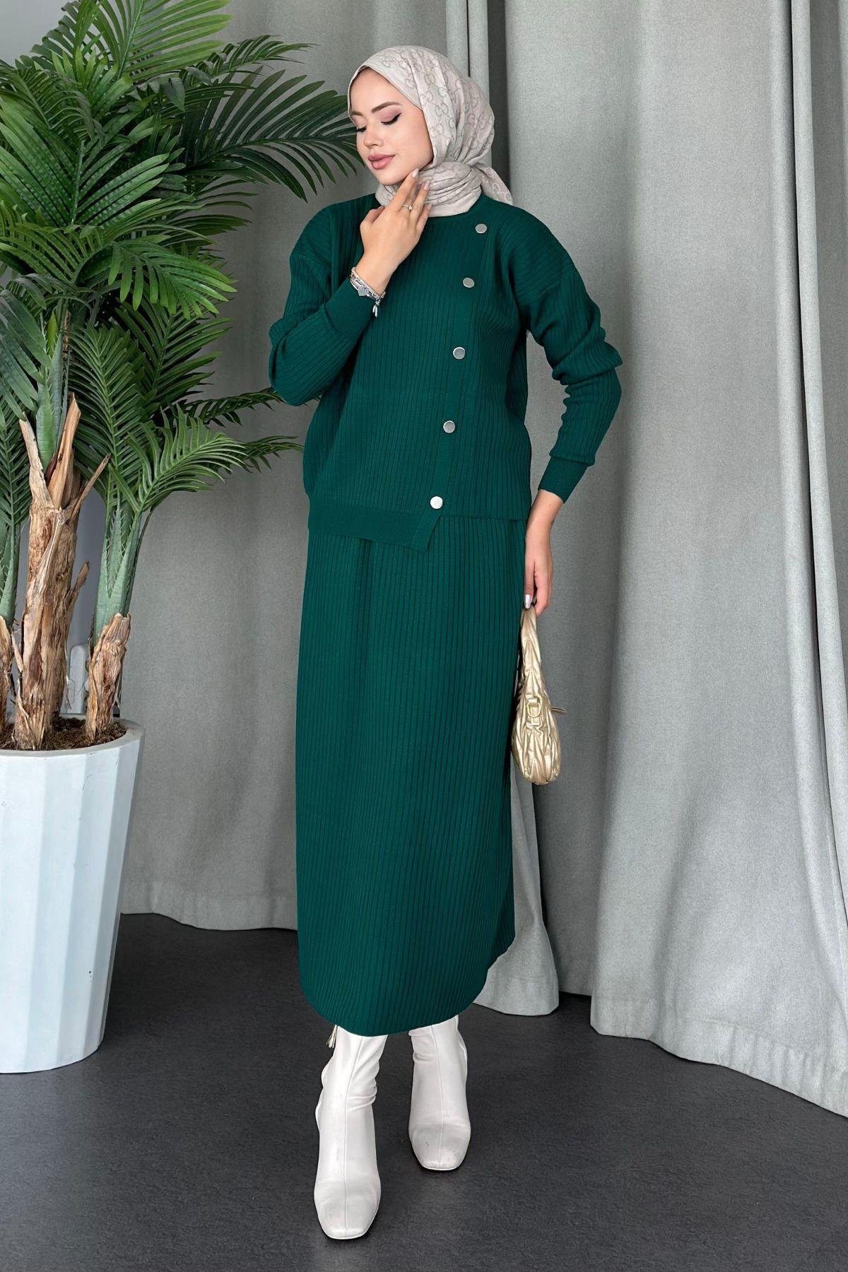 Varda Etekli Triko Takım Zümrüt, Fiyatları 