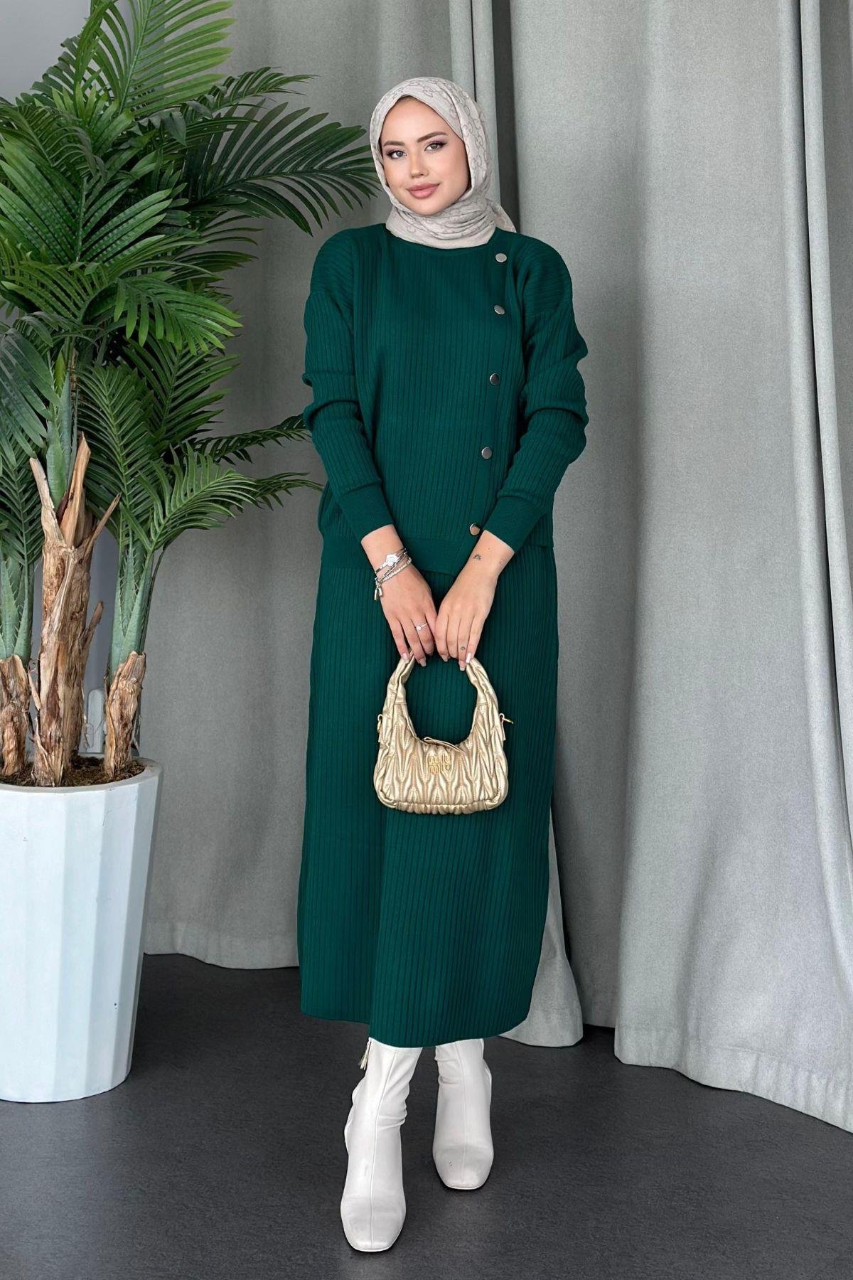 Varda Etekli Triko Takım Zümrüt, Fiyatları 