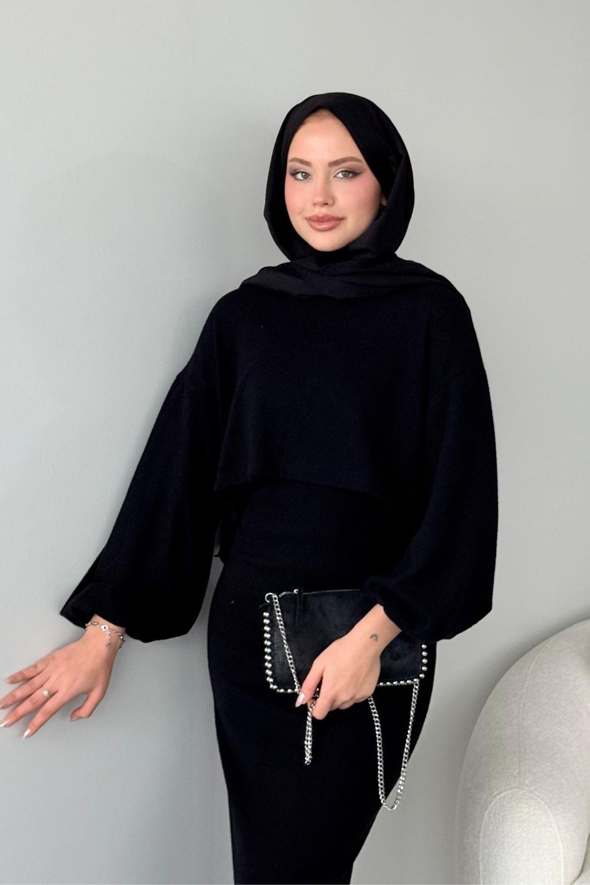 Velvet Triko Elbise Siyah, Fiyatları 