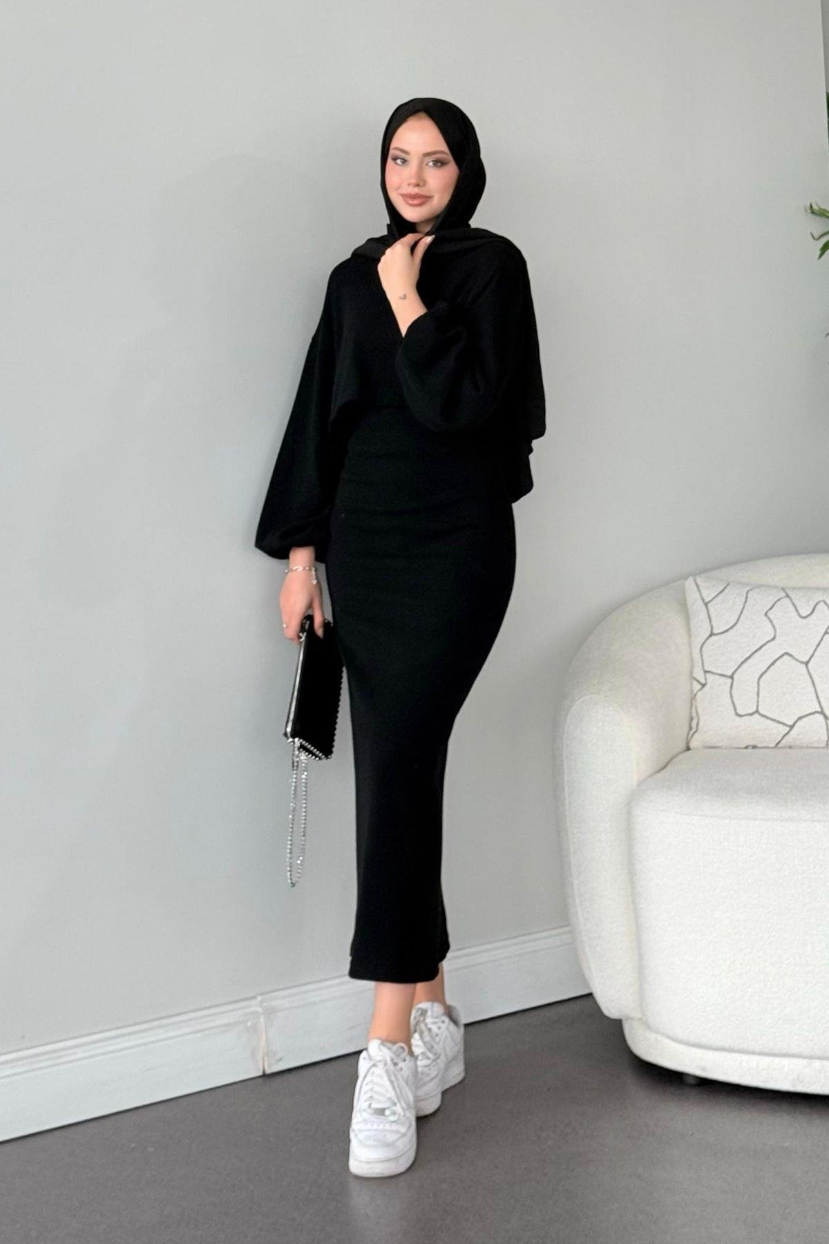 Velvet Triko Elbise Siyah, Fiyatları 