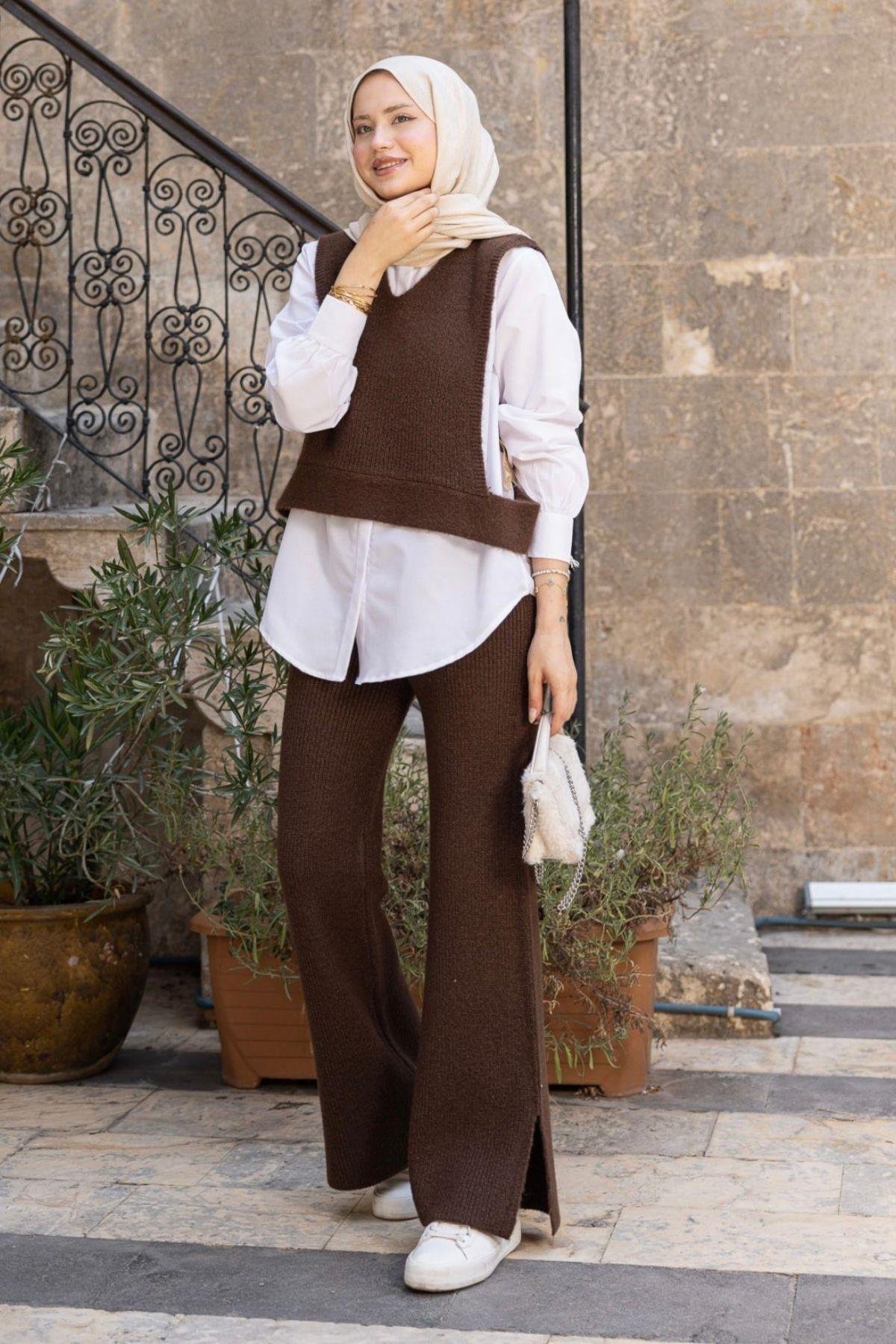 Venüs Üçlü Triko Takım Kahve, Fiyatları Venüs Üçlü Triko Takım Kahve- Haza Moda 